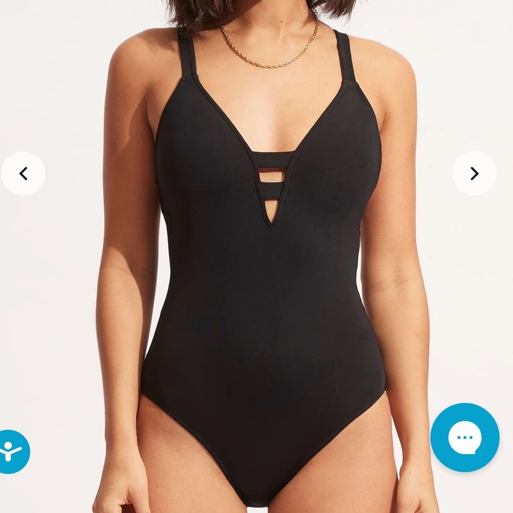 Seafolly Collective Deep V One Piece Swimsuit | Women’s Swimsuit | NWOT